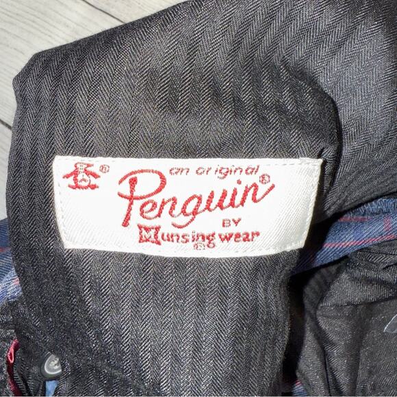 Original Penguin NWT Men's Margate Slim Fit Pants Navy Red & Gray Plaid Size 33 - Picture 5 of 9